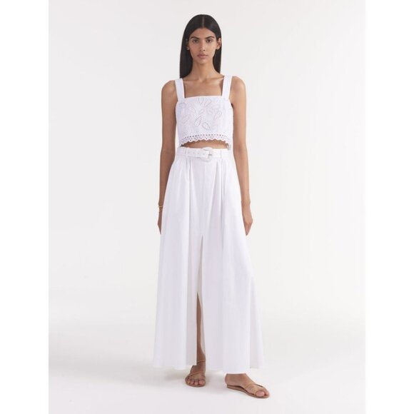 SALONI Dresses & Skirts - Saloni Judi Maxi Skirt White Size US 8/ UK 12 High Waisted